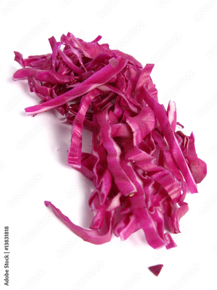 Red cabbage leaves cut on white background Red cabbage leaves cut on white background