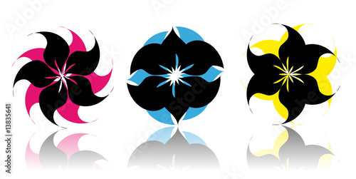 Abstract Flower icons - vector