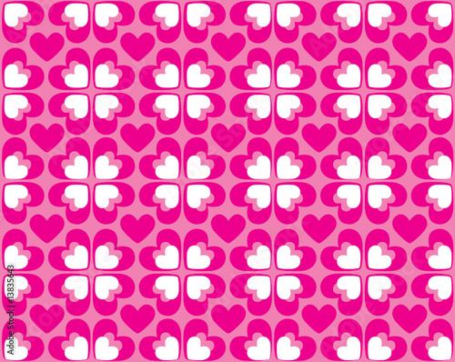 Seamless pattern of hearts - vector image