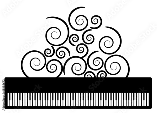Piano with swooshes vector