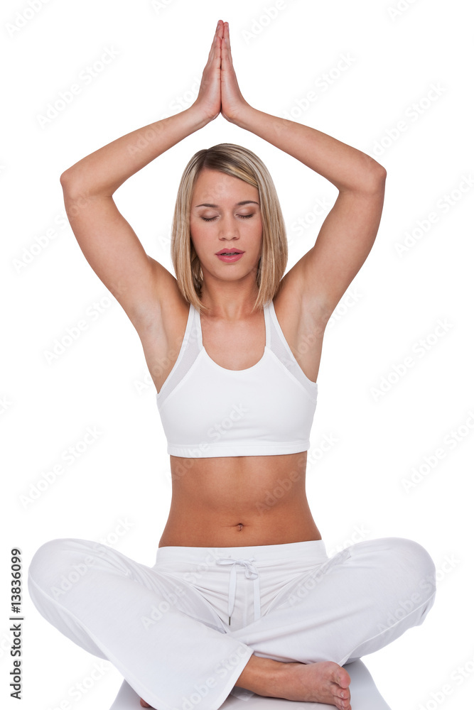 Fitness series - Blond woman in yoga position Fitness series - Blond woman in yoga position