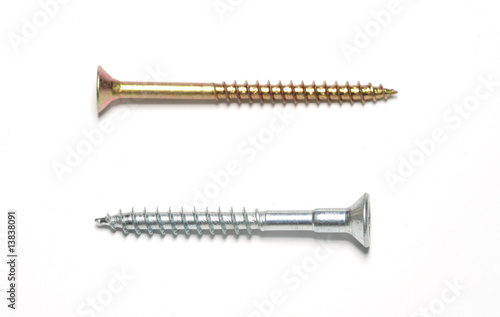 Silver and gold screw.