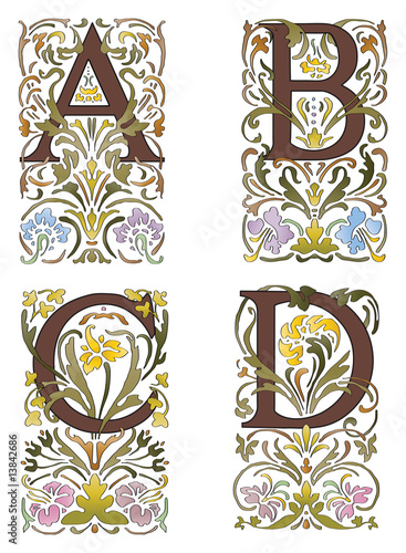 Letters ABCD Drop Caps