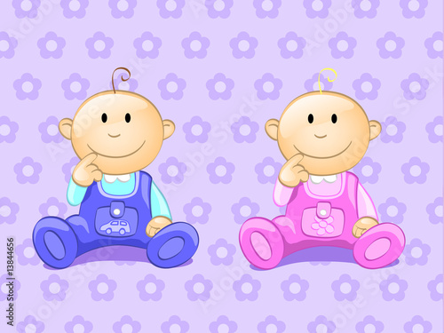 two babies (editable layers)