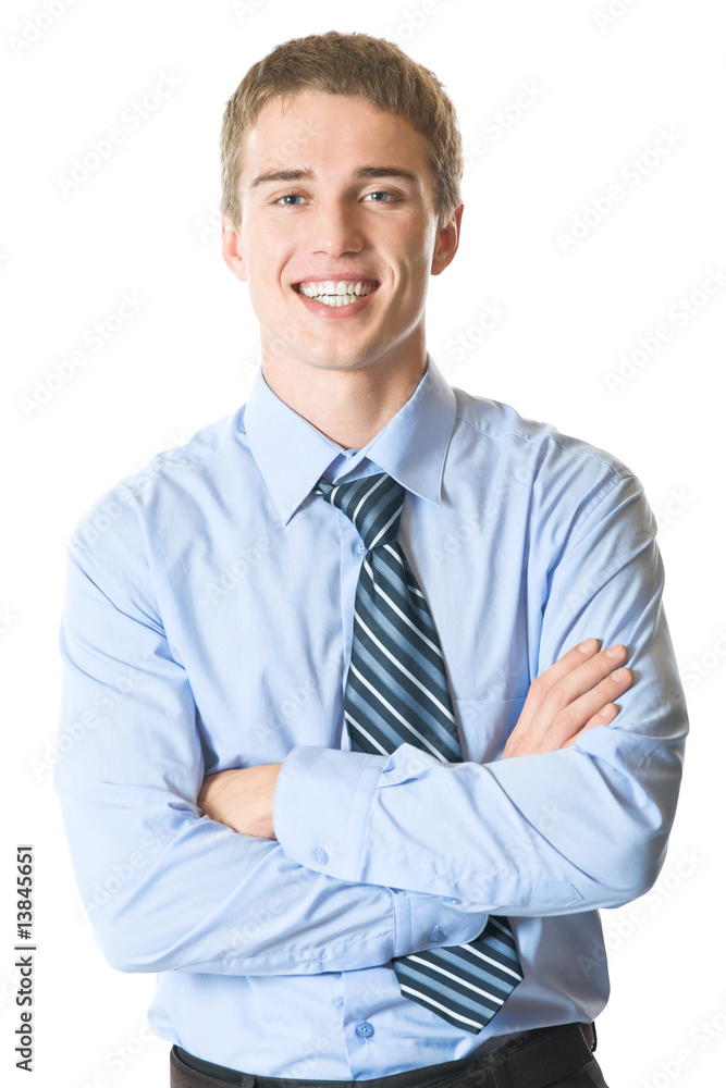 Portrait of happy businessman, isolated on white Portrait of happy businessman, isolated on white