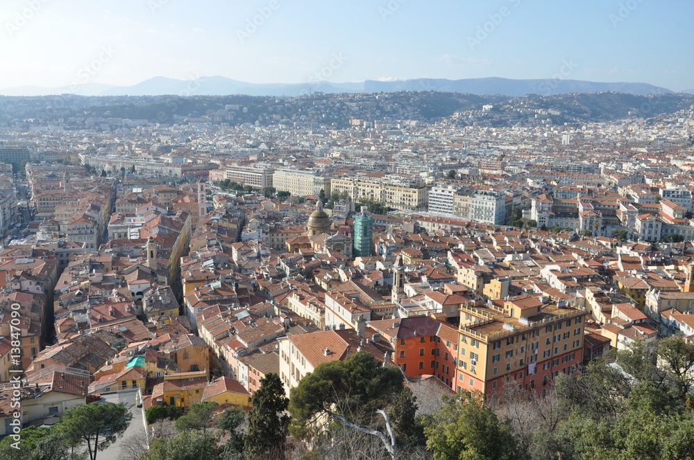 ville de Nice vue d'en haut du château - French riviera