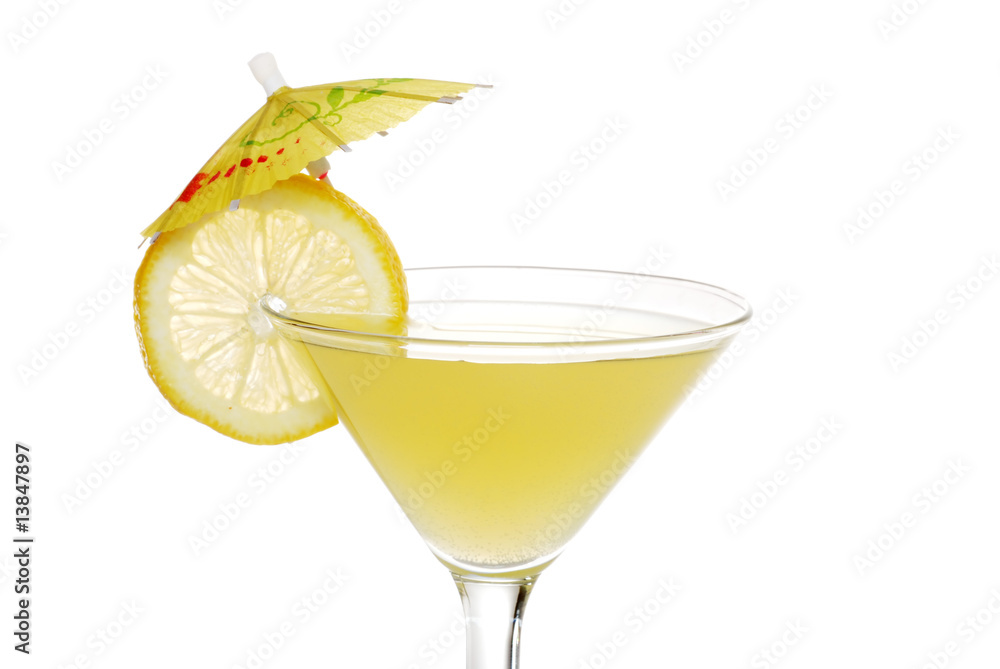 closeup of a lemon martini