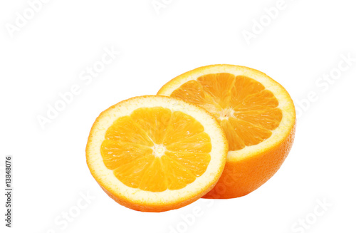 Isolated fresh sliced orange