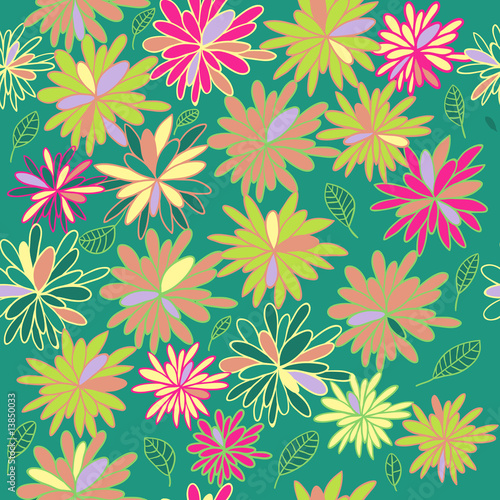 Colorful floral summer seamless pattern