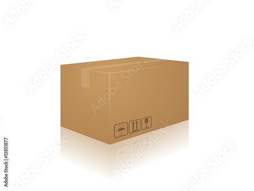Brown Cardboard Shipping Box - vector illustration