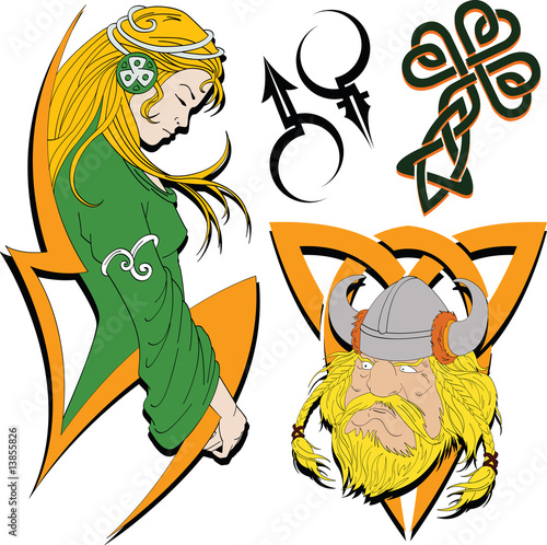 Set of sketches for tattoos in the Celtic stylistics