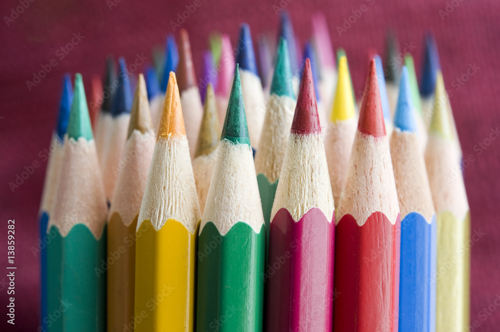Color pencils on white background Color pencils on white background