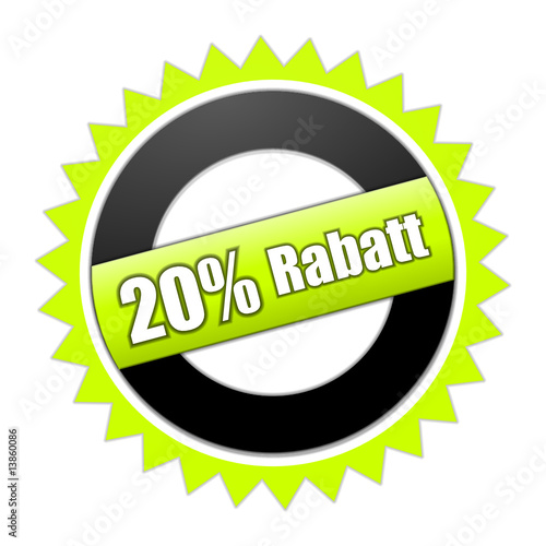 plakette 20% rabatt