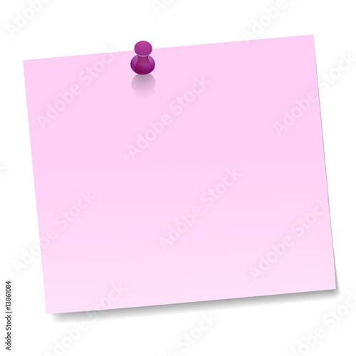 Rose note with violet thumbtack
