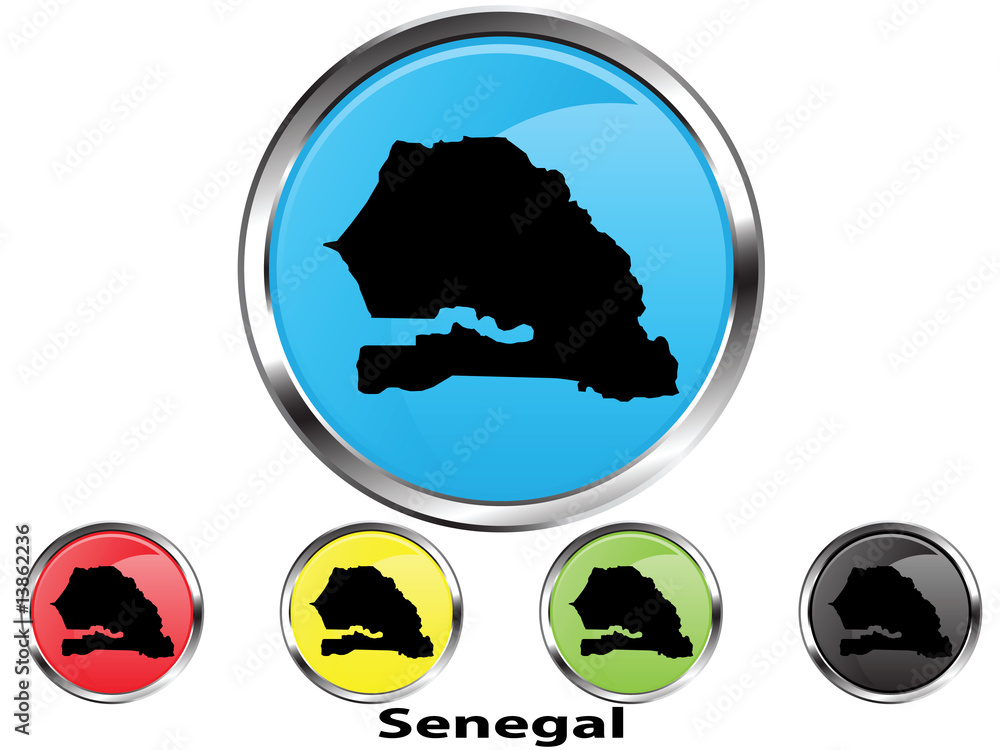 Glossy vector map button of Senegal Glossy vector map button of Senegal