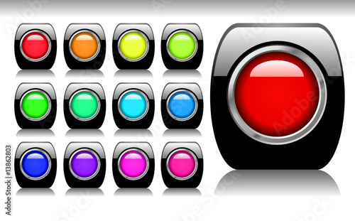 Shiny Button Set Vector