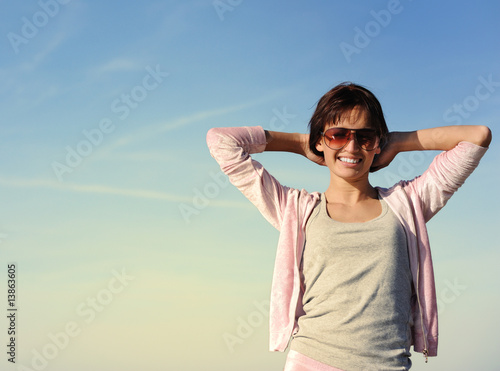 Young woman relaxing outdoors