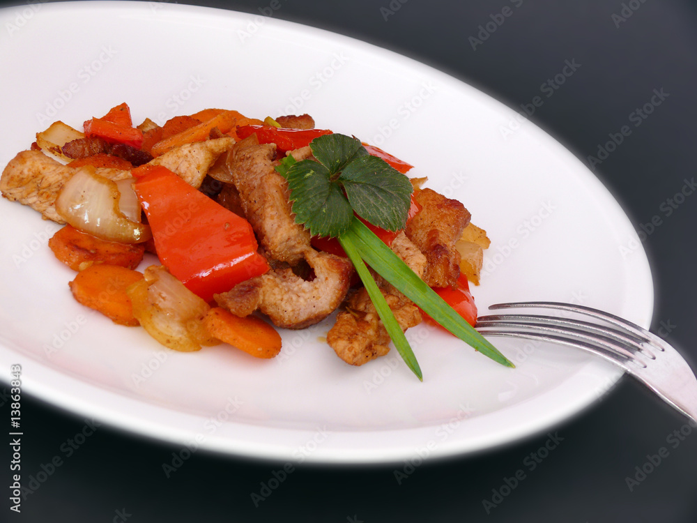 Putenfleisch mit Gemüse Putenfleisch mit Gemüse