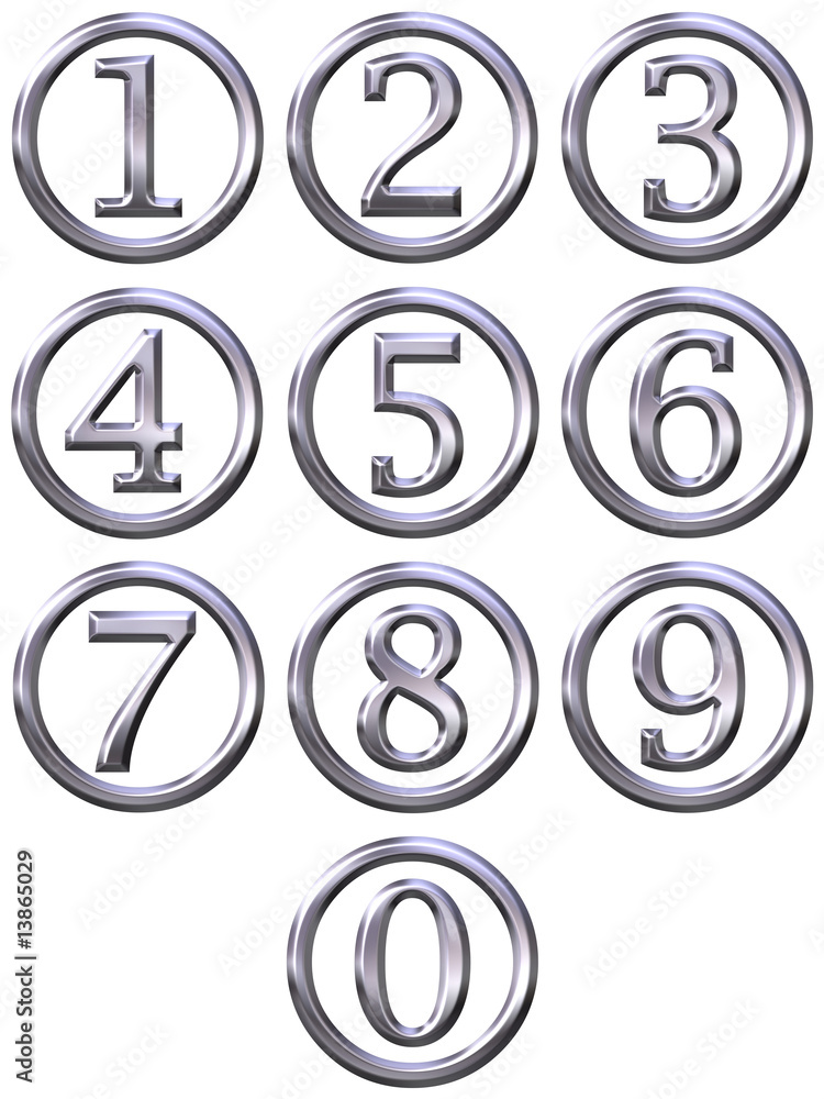 Obraz premium 3D Silver Framed Numbers