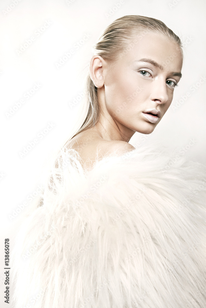 woman angel on the white background