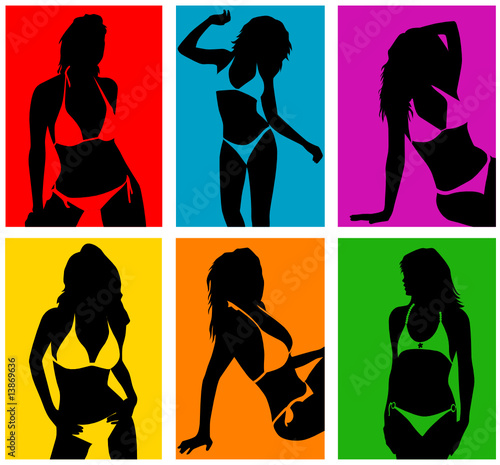 women in bikini 2 vector