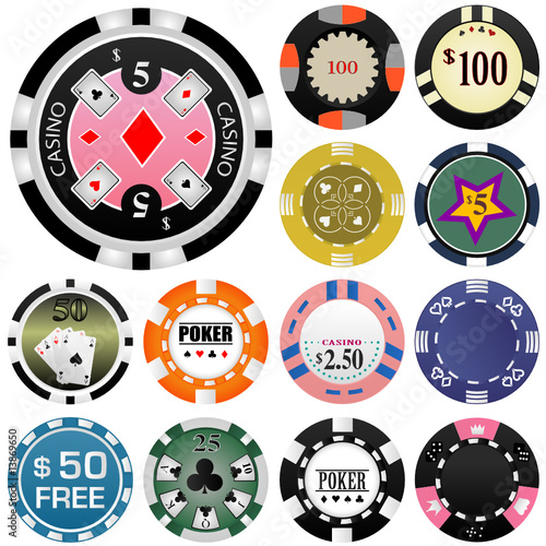 gambling chips vector set 2