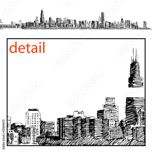 chicago skyline illustration