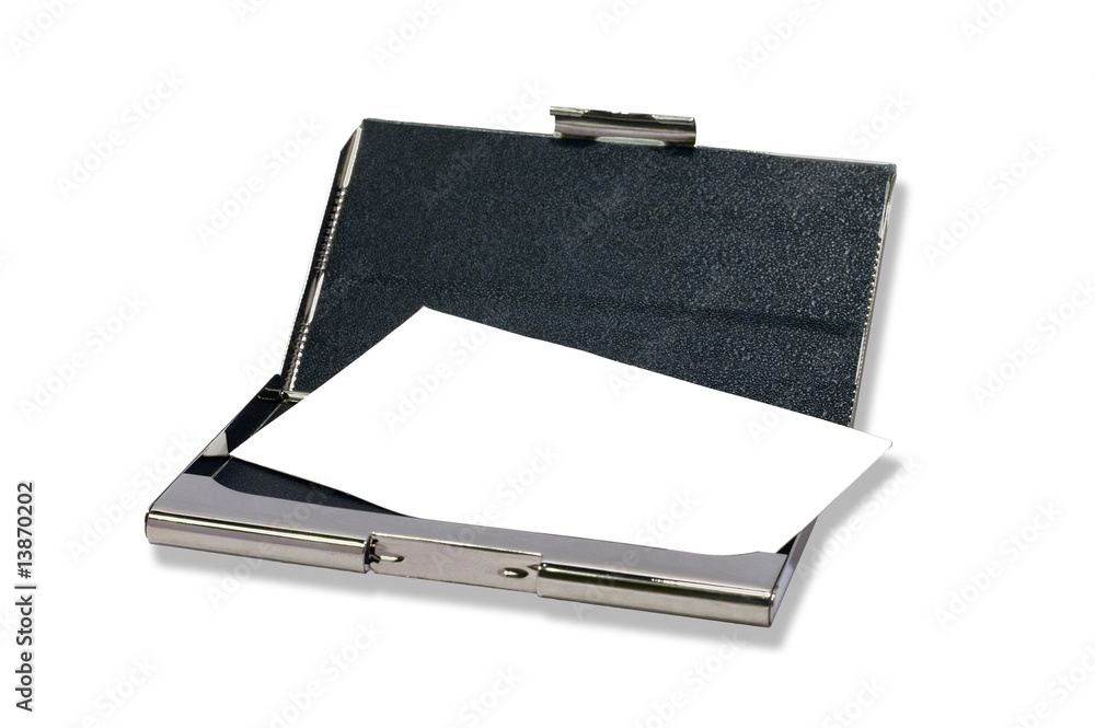 Metall bussines cardholder with clear visiting card Metall bussines cardholder with clear visiting card