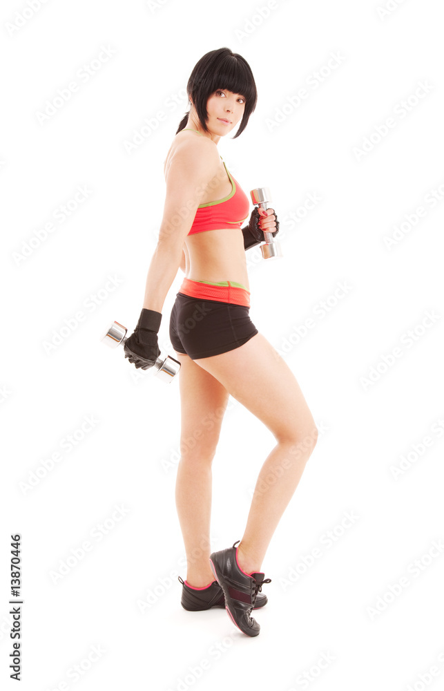 muscular fitness instructor with dumbbells muscular fitness instructor with dumbbells