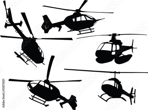 helicopters collection - vector