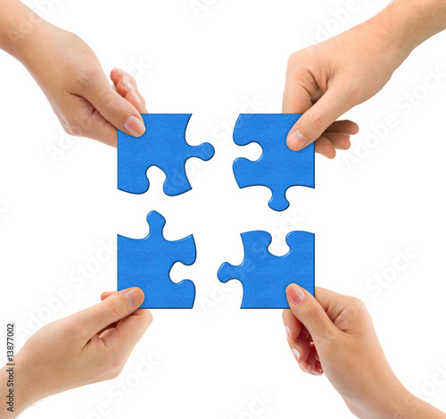 Hands and puzzle