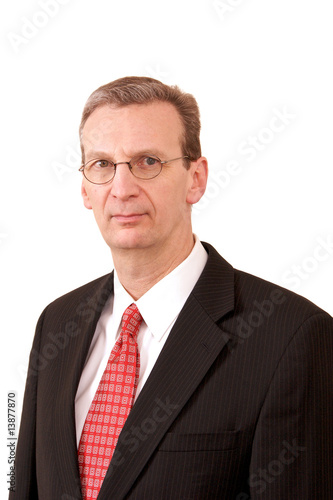 portrait of executive type whiite man on white background