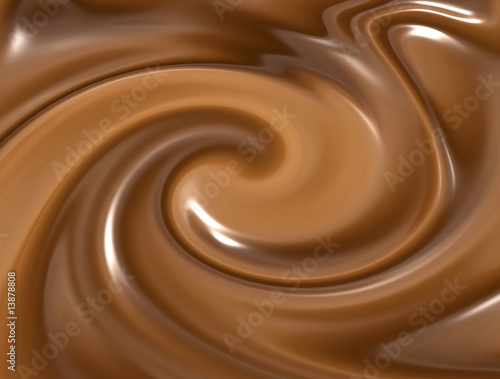 swirling melted chocolate