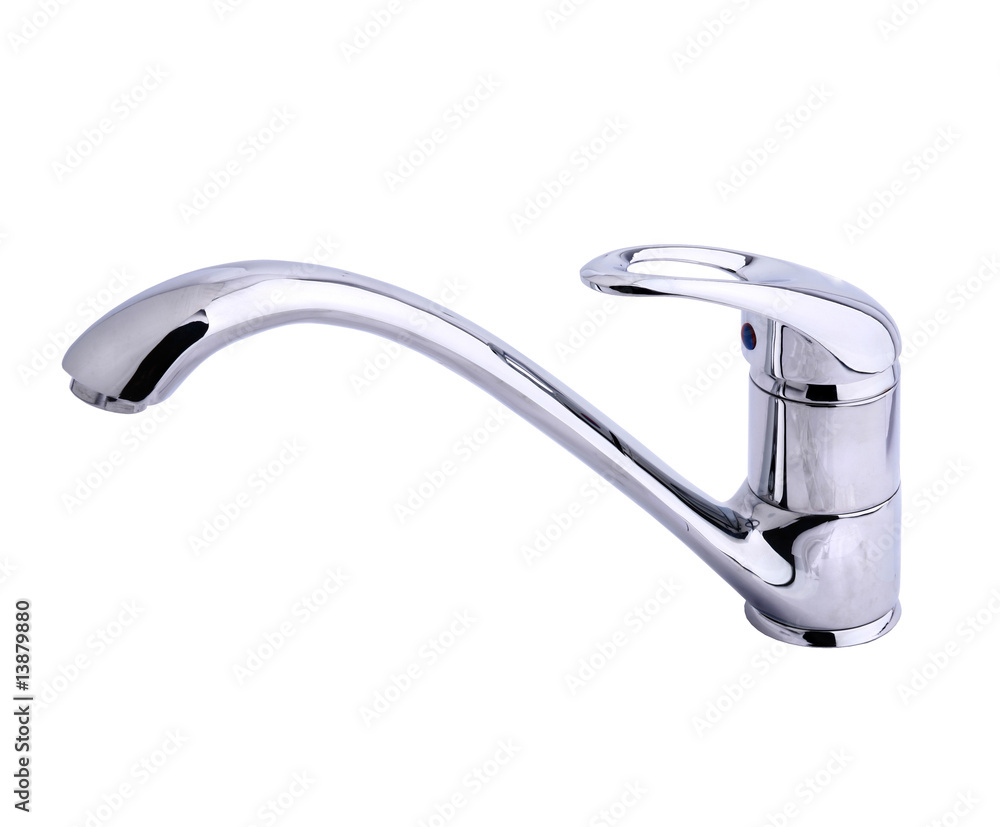 Modern stainless steel tap. Isolated on white background Modern stainless steel tap. Isolated on white background