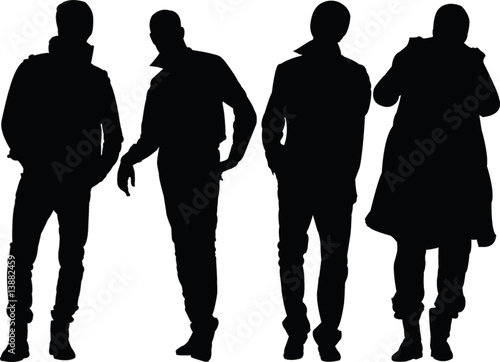 man collection silhouette - vector