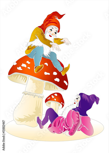 Zwerge mit Fliegenpilz