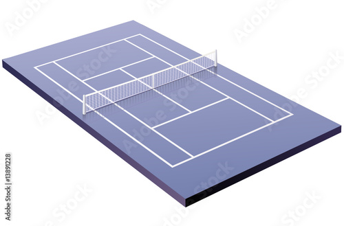 Terrain de tennis synthétique 3D (détouré)