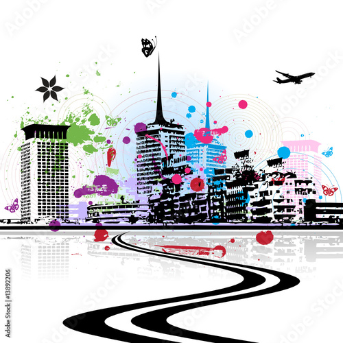 Cityscape background, urban art