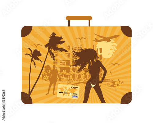 Summer travel, suitcase