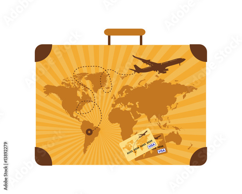 Summer travel, suitcase
