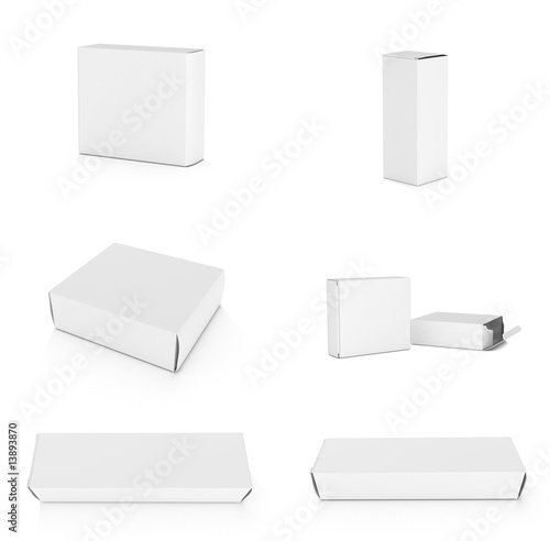 Blank box on white background photo