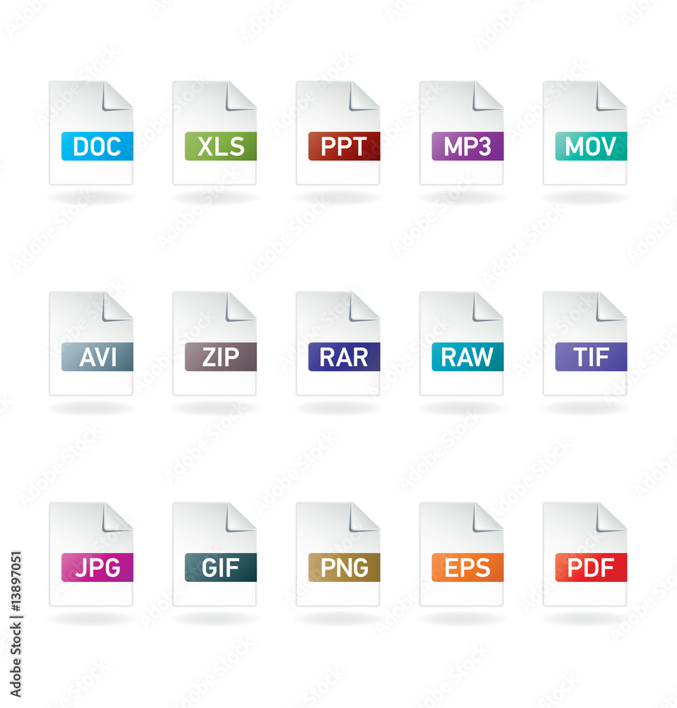 File formats icon set File formats icon set