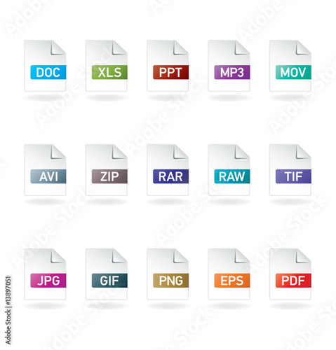 File formats icon set