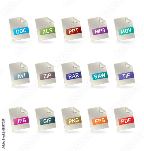 File formats icon set