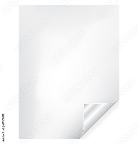 Vector paper page curl with silver corner