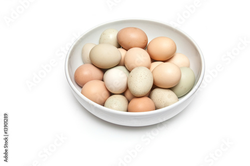 Bowl of free range eggs