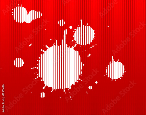 blot on red striped background