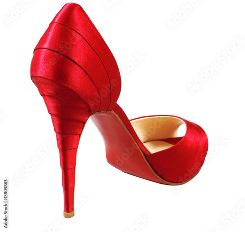 red female shoe