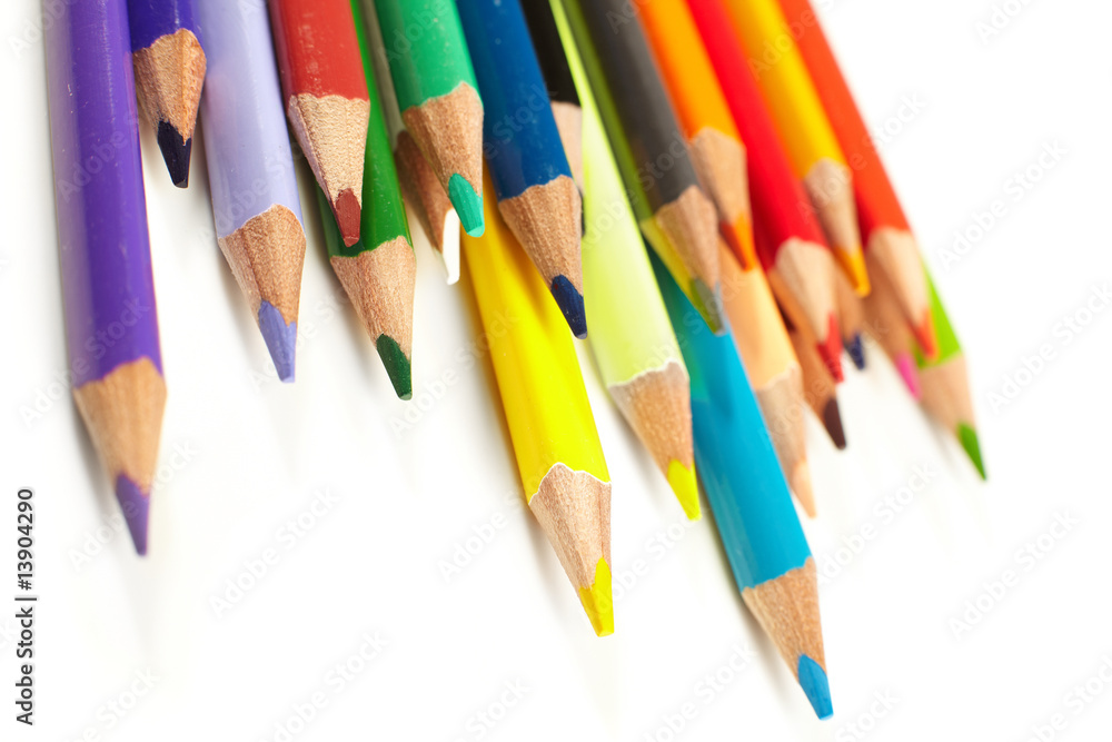 Color pencils on white background Color pencils on white background