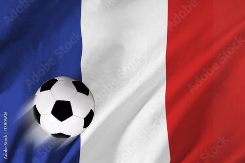 Soccer ball and french flag